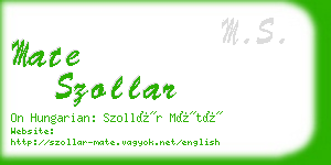 mate szollar business card